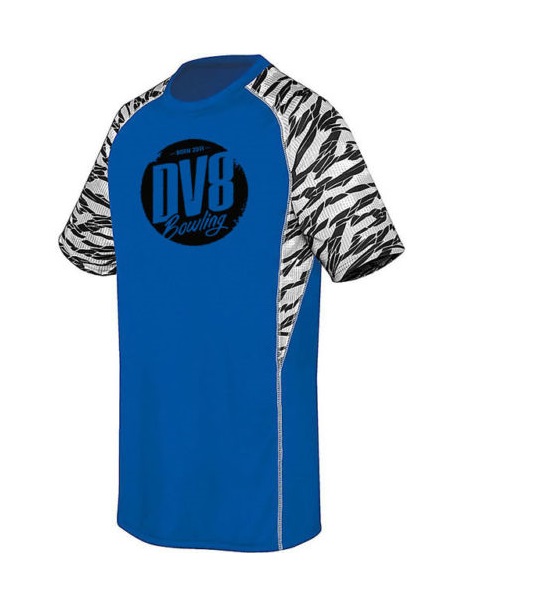 DV8 Men's Nightmare Performance Crew Jersey Bowling Shirt Dri-Fit Black 